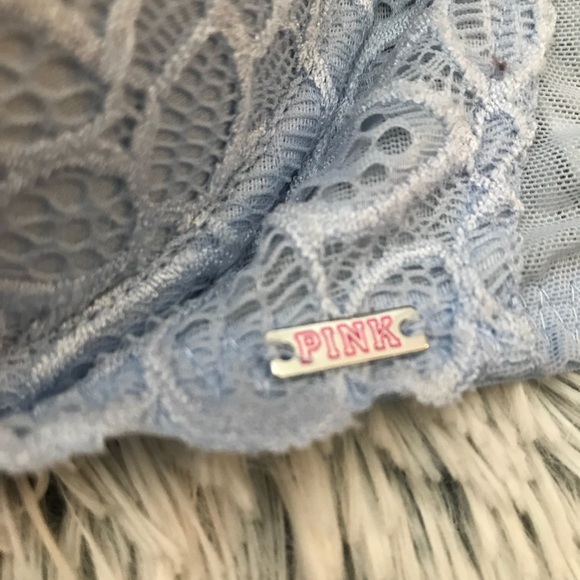 VICTORIA SECRET PINK lace flower blue  34D - Picture 4 of 7